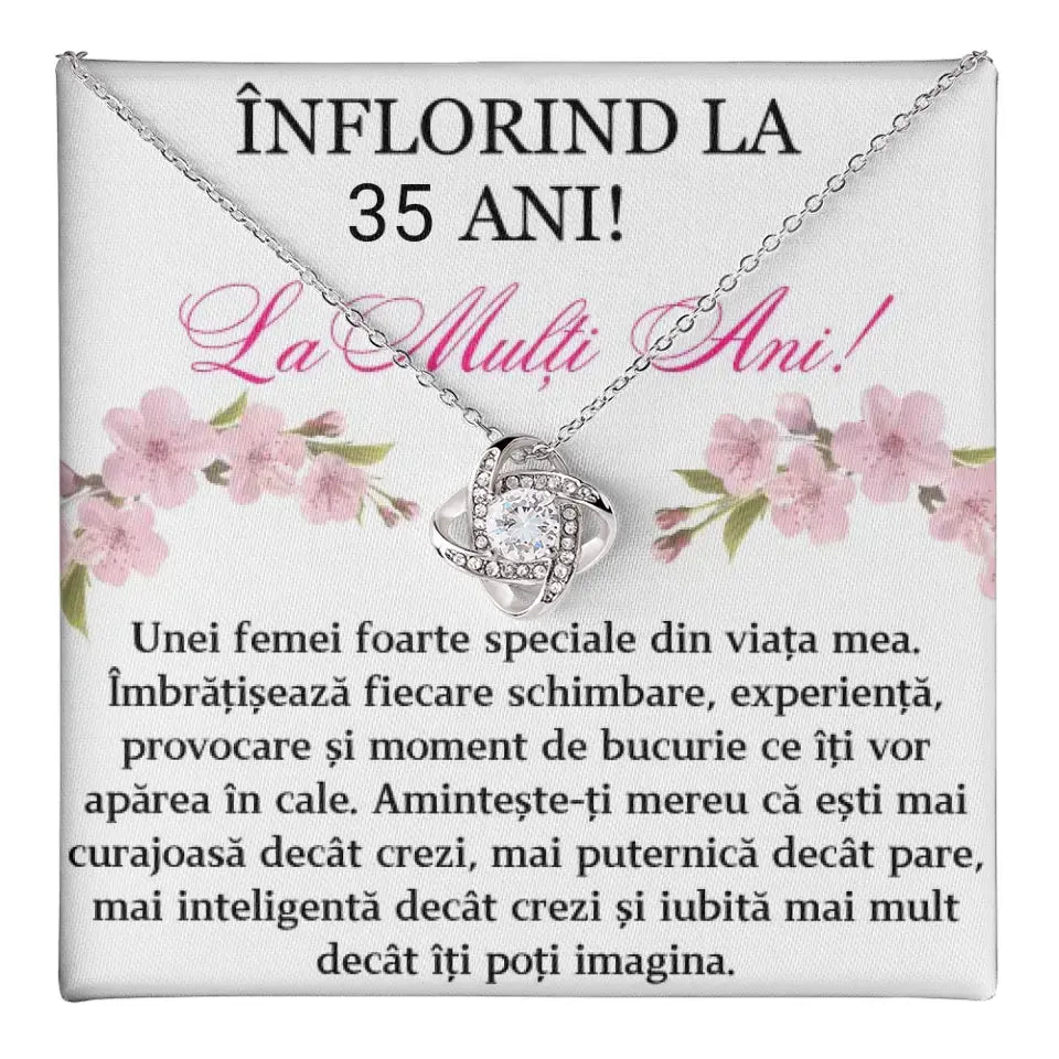 Colier Love Knot-Mesaj Aniversar Personalizat