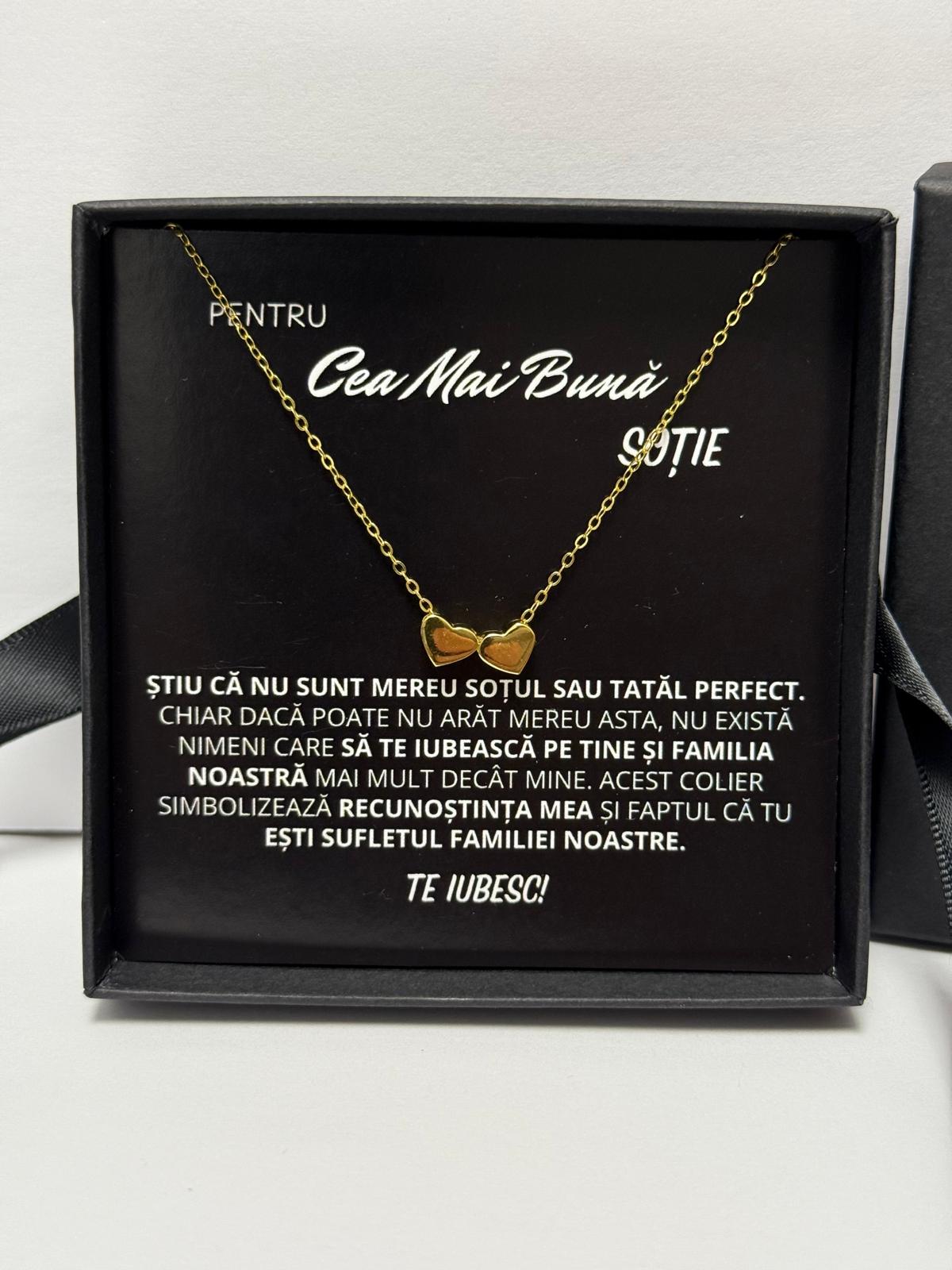 Cadou Soție - Colier Inimi Gold