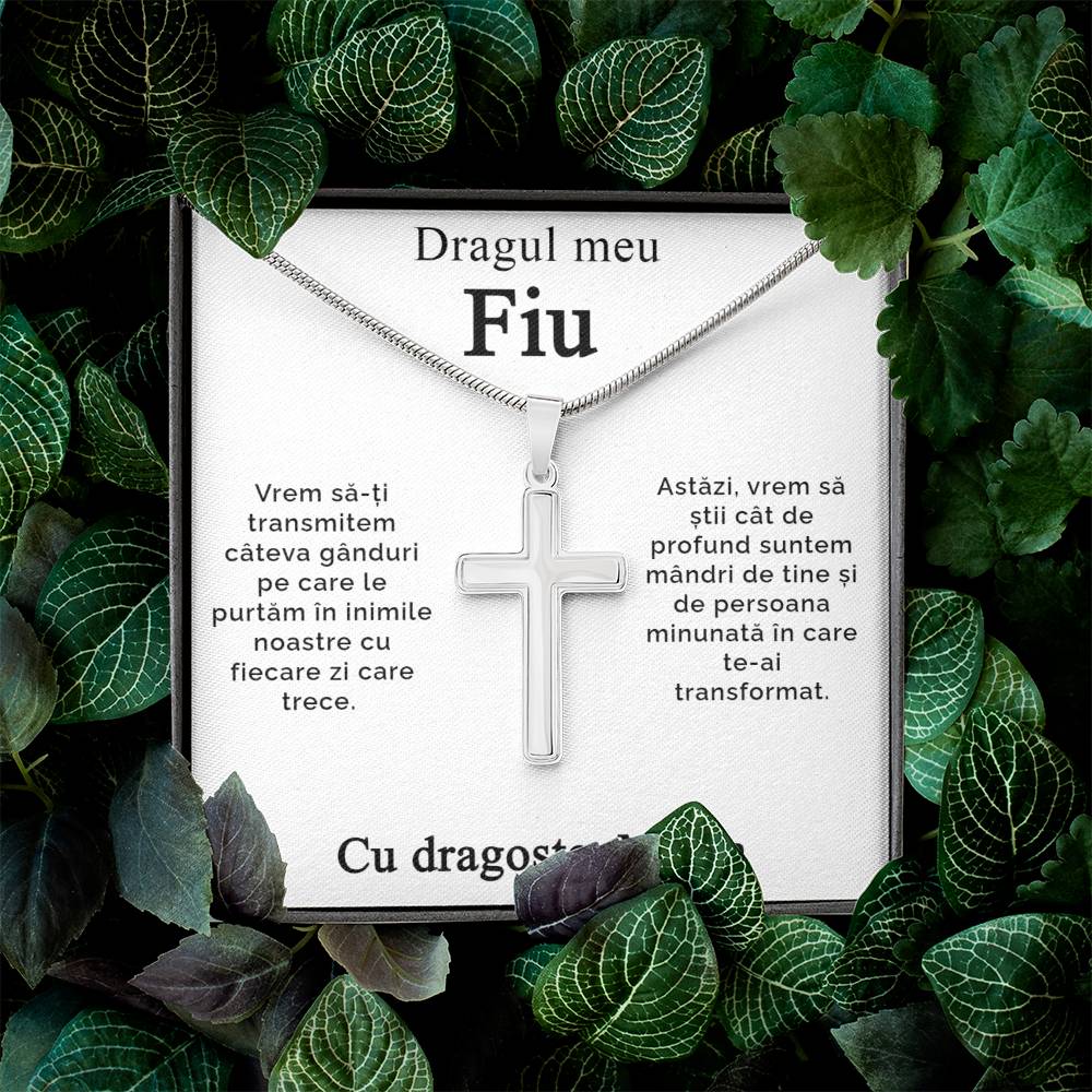 Dragul meu fiu - cu dragoste mama - Lantisor Cruce