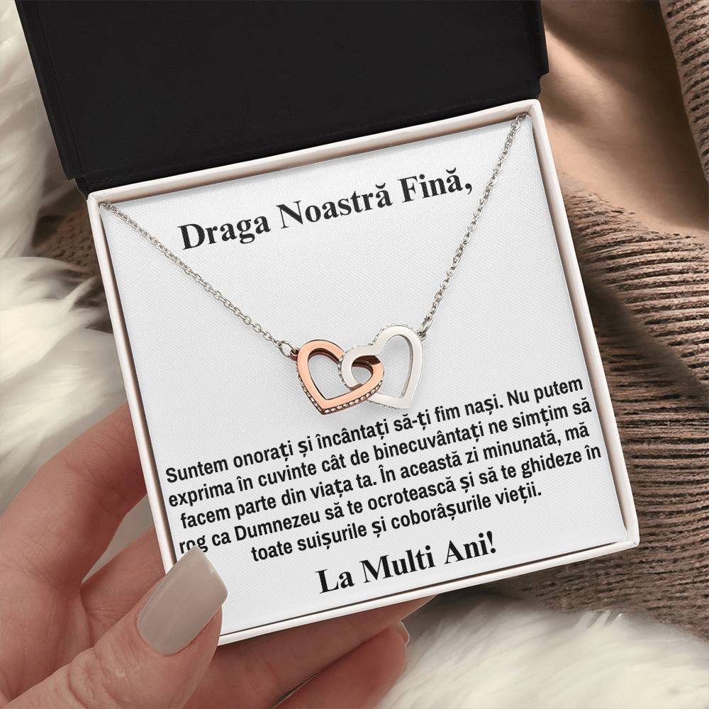 Draga Noastra Fina – Colier Inimi Pereche
