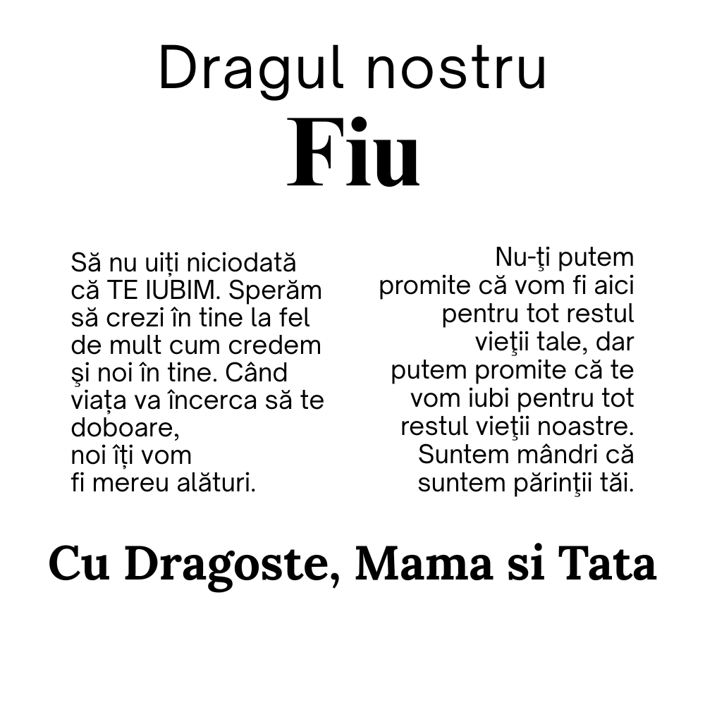 Cadou pentru dragul nostru fiu– lănțișor cruce