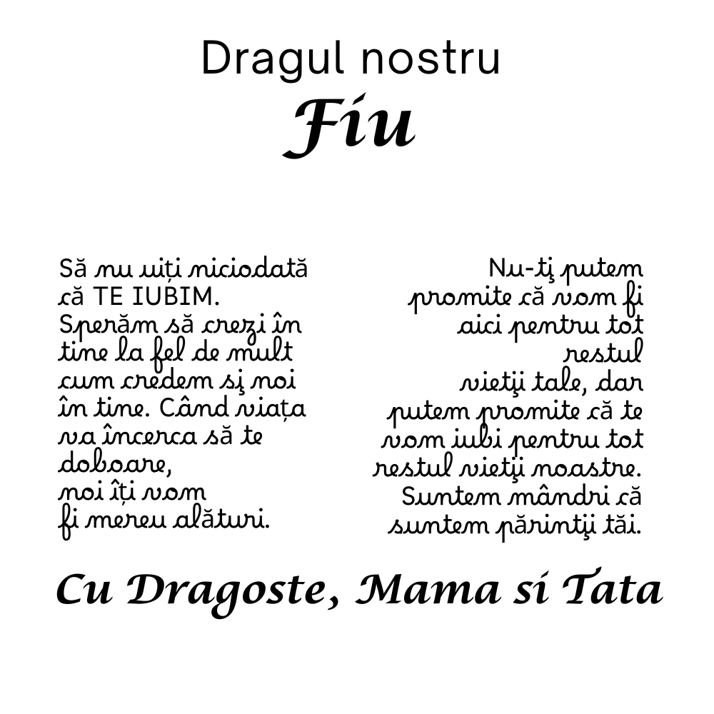 Pentru Fiu  nostru - Mama si tata - Lantisor Cruce