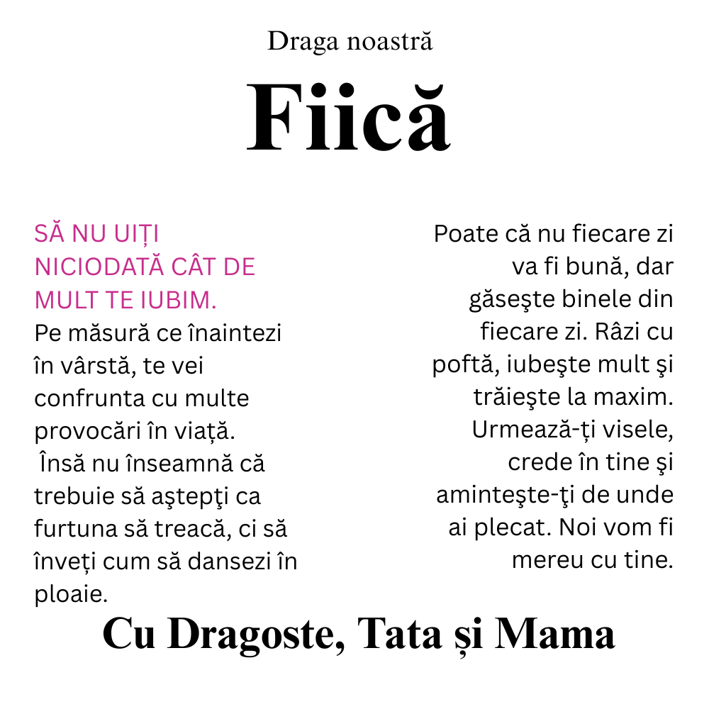 Cadou pentru  draga mea fiica    – Colier inimi pereche