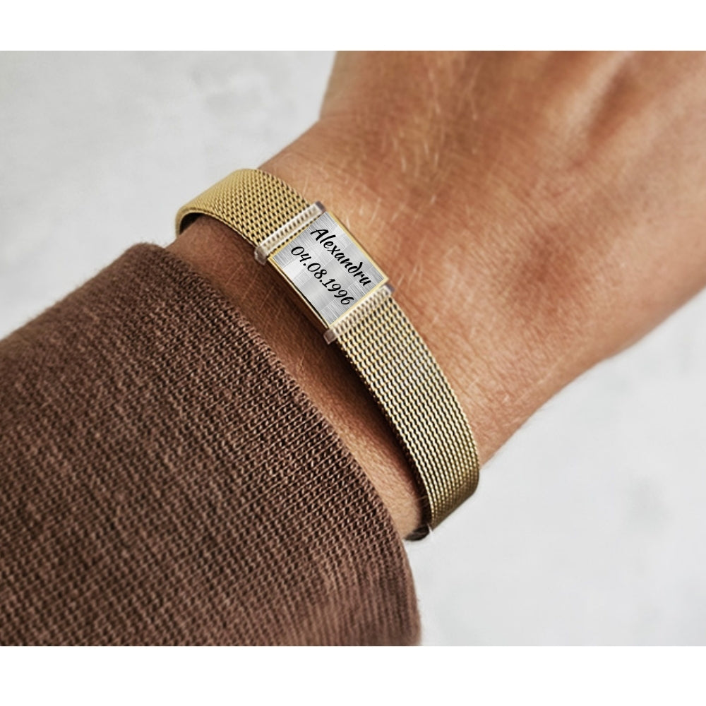 Brățară din Oțel Chirurgical Premium Unisex Gold Personalizată