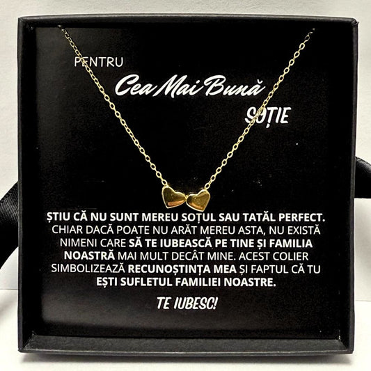 Cadou Soție - Colier Inimi Gold