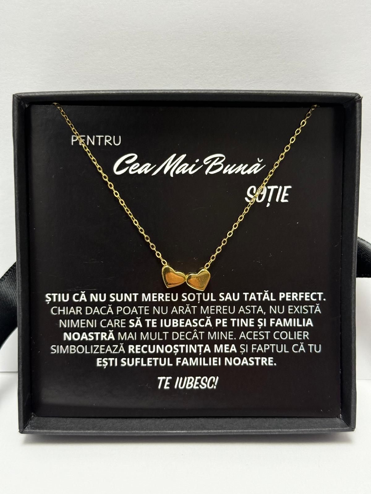 Cadou Soție - Colier Inimi Gold
