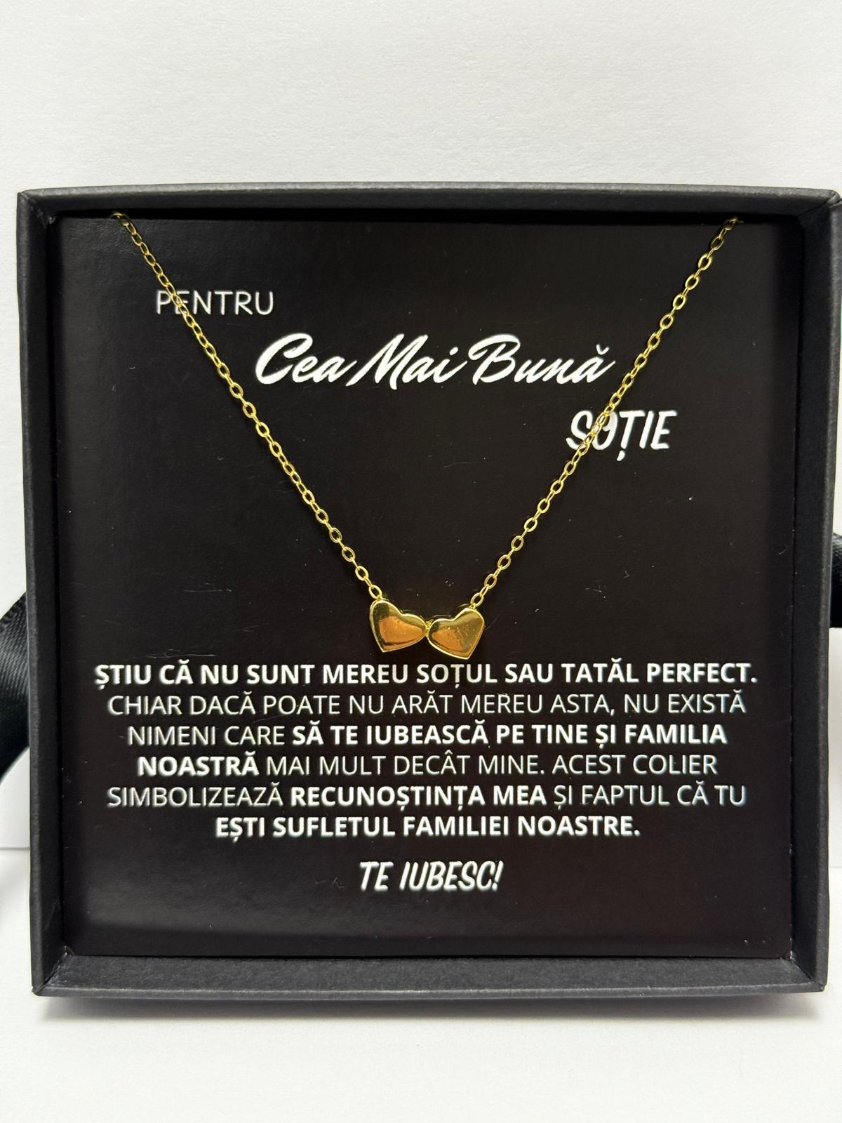 Cadou Soție - Colier Inimi Gold