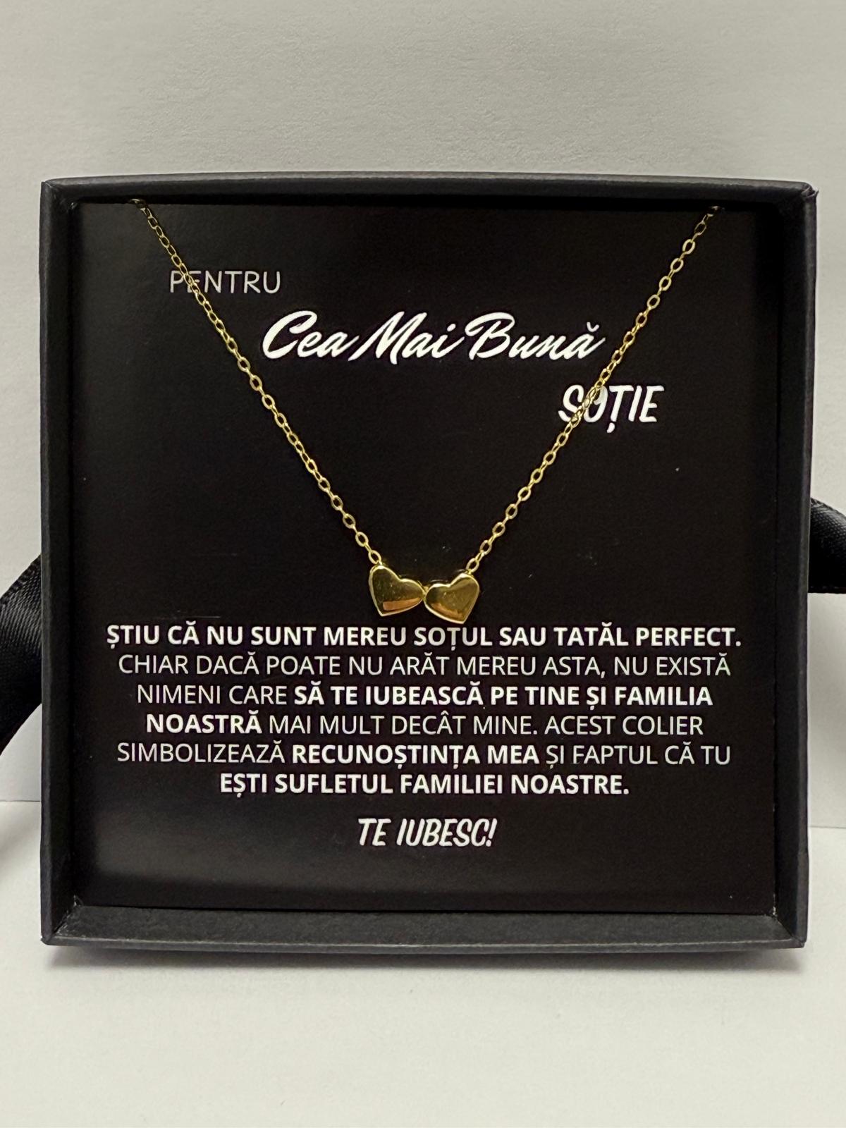Cadou Soție - Colier Inimi Gold