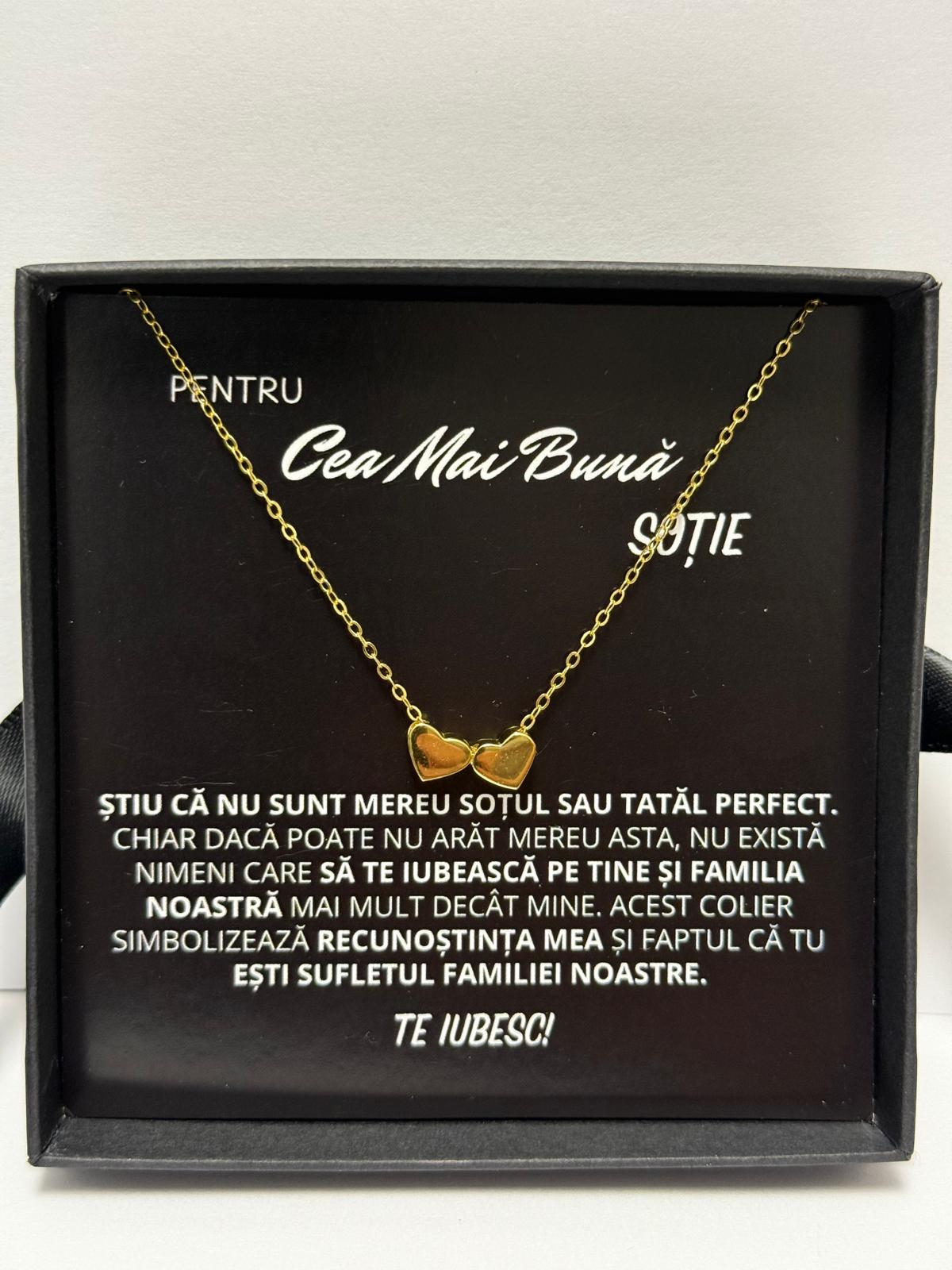 Cadou Soție - Colier Inimi Gold