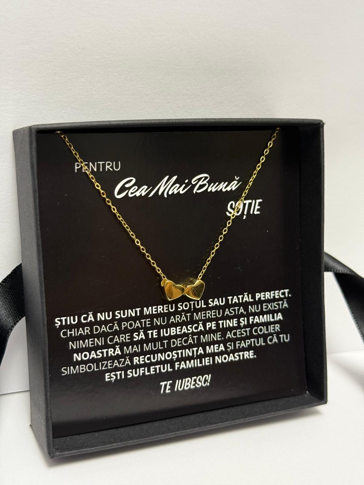 Cadou Soție - Colier Inimi Gold