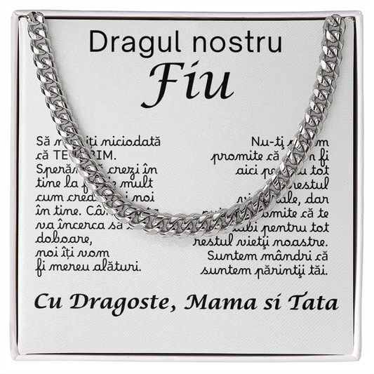 Pentru dragul nostru fiu  -Lantisor Cuban Link
