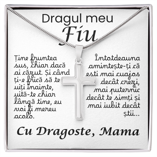 Cadou pentru fiul meu drag- lănțișor cruce