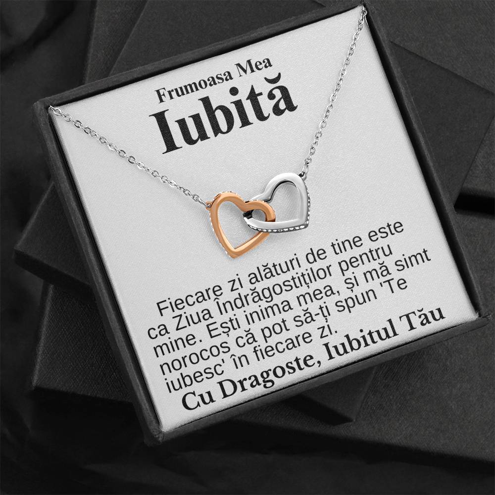 Frumoasa Mea Iubită- Colier Inimi Pereche Forever