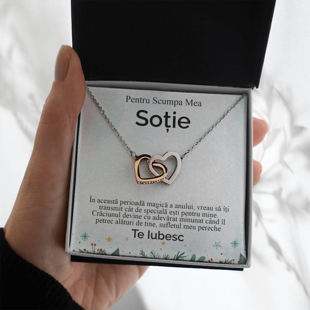 Pentru Scumpa Mea Sotie. Colier Inimi Pereche