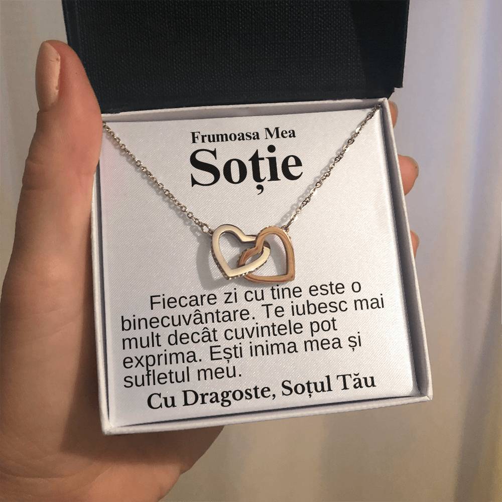 Frumoasa Mea Soție- Colier Inimi Pereche Iubire