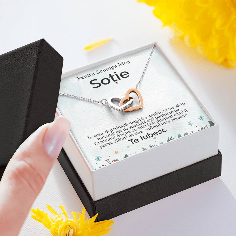 Pentru Scumpa Mea Sotie. Colier Inimi Pereche
