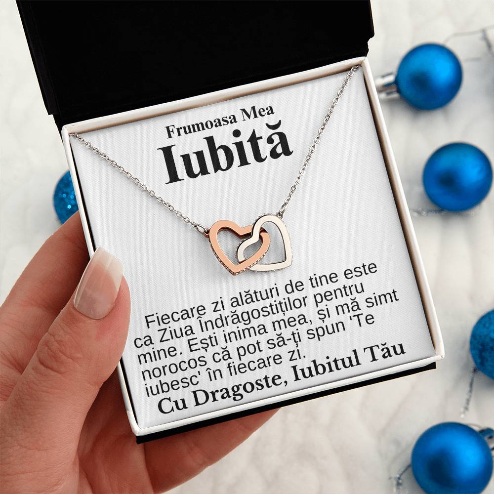 Frumoasa Mea Iubită- Colier Inimi Pereche Forever