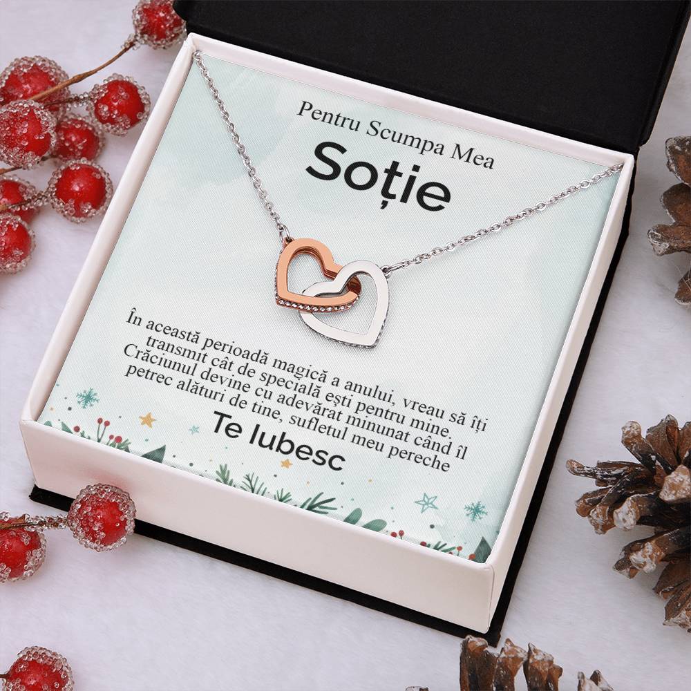 Pentru Scumpa Mea Sotie. Colier Inimi Pereche