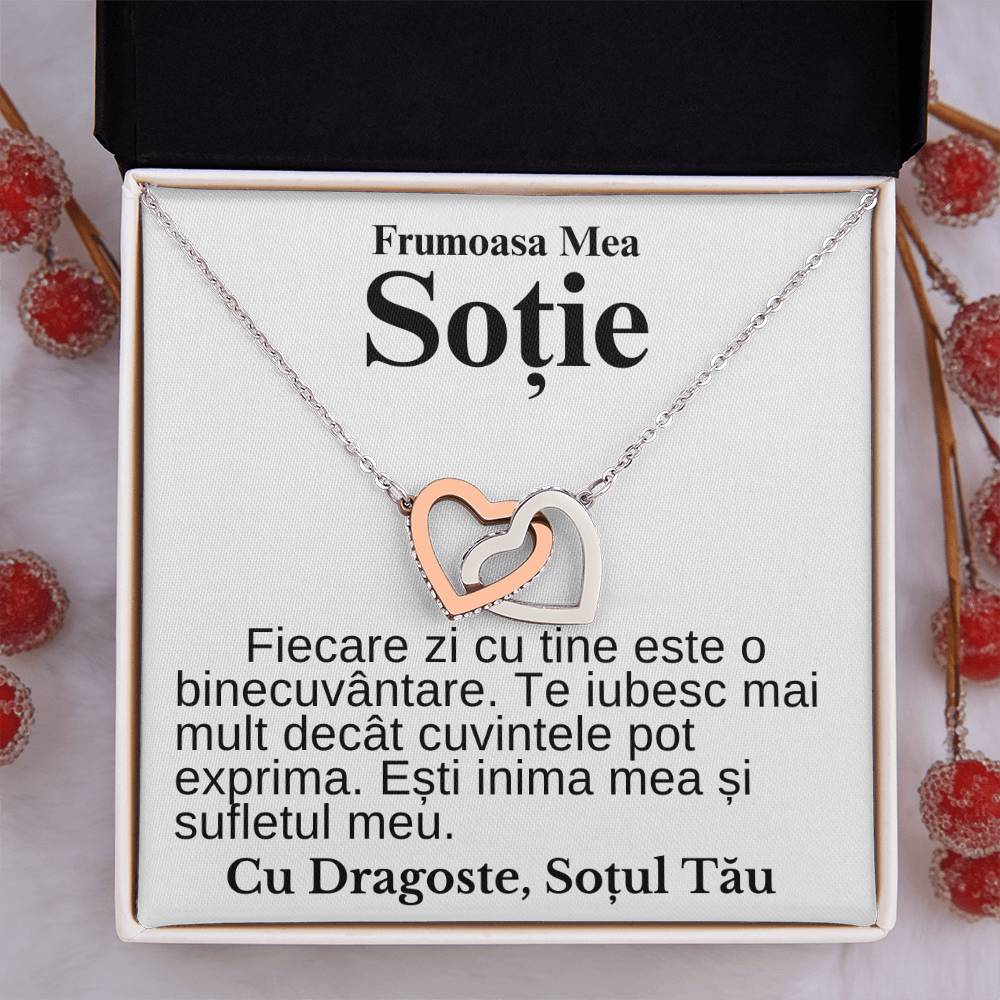 Frumoasa Mea Soție- Colier Inimi Pereche Iubire