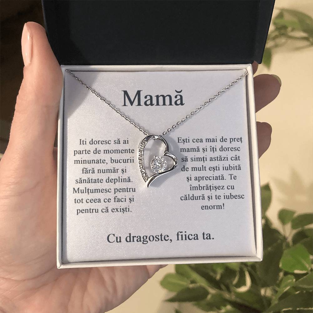 Pentru mamă de la fiica - colier inimă