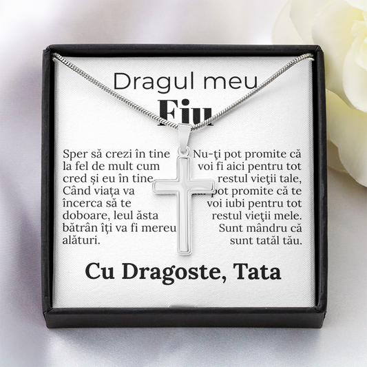 Cadou pentru dragul meu fiu– lănțișor cruce