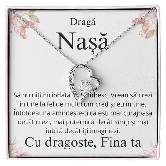 Cadou Pentru draga mea nasa - Colier inimă Love