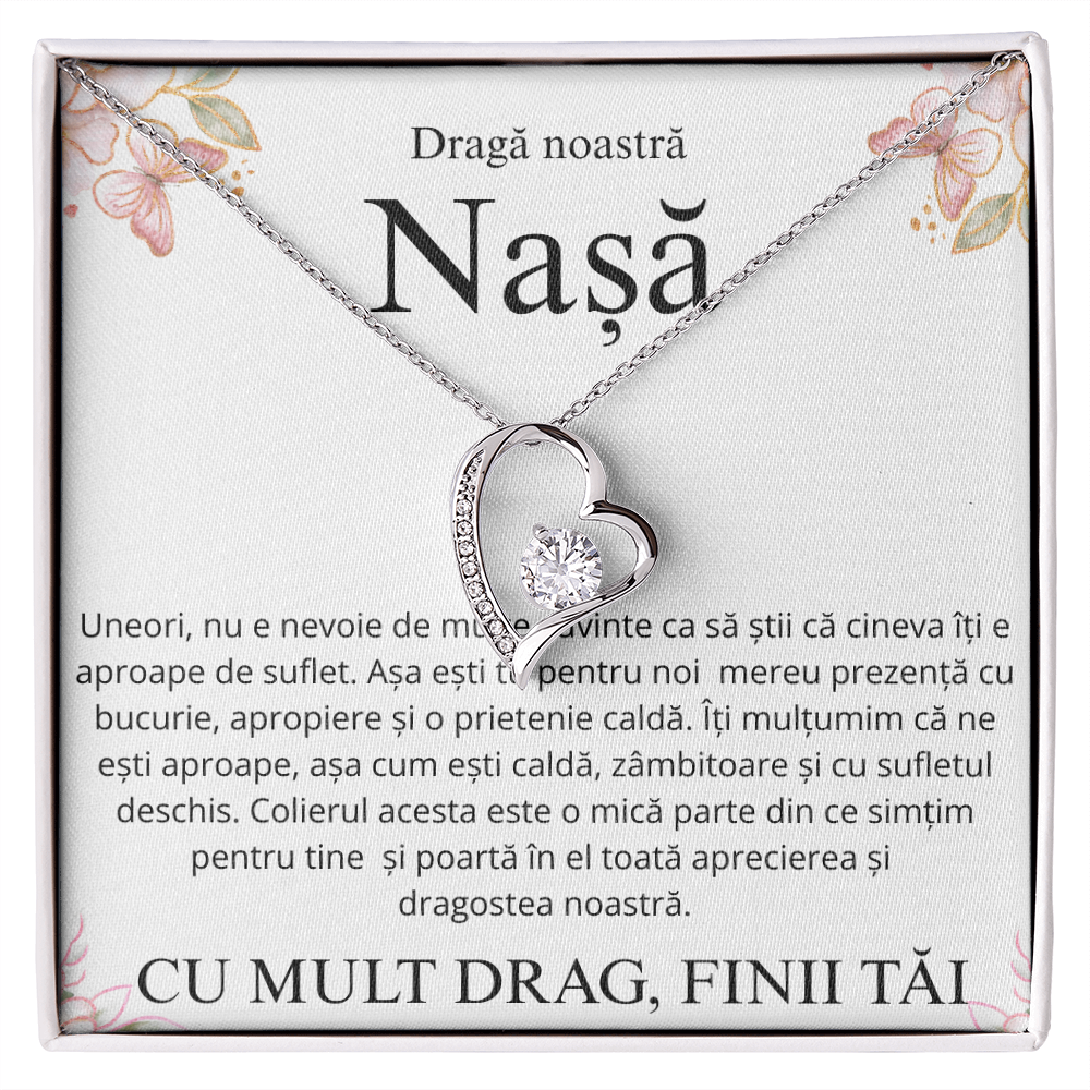 Cadou Pentru draga mea nasa - Colier inimă Love