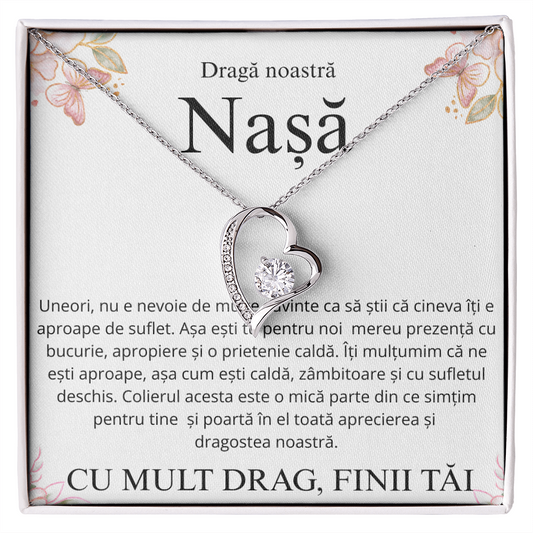 Cadou Pentru draga mea nasa - Colier inimă Love