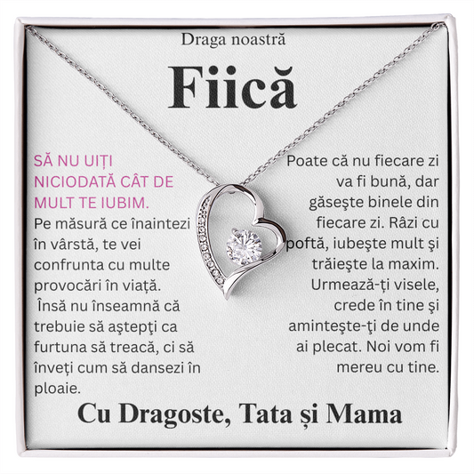 Cadou pentru  draga mea  fiică-lănțișor inimă simpla