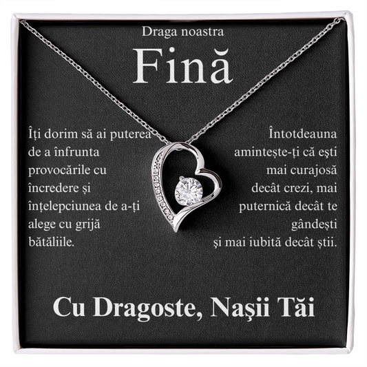 Cadou Pentru fina mea draga   - Colier inimă Love