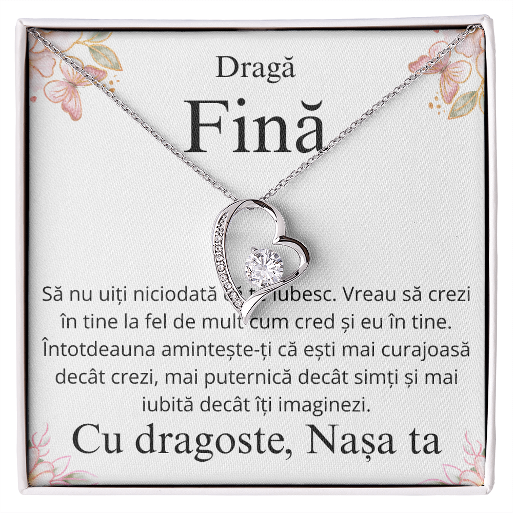 Cadou Pentru draga mea fina - Colier inimă Love