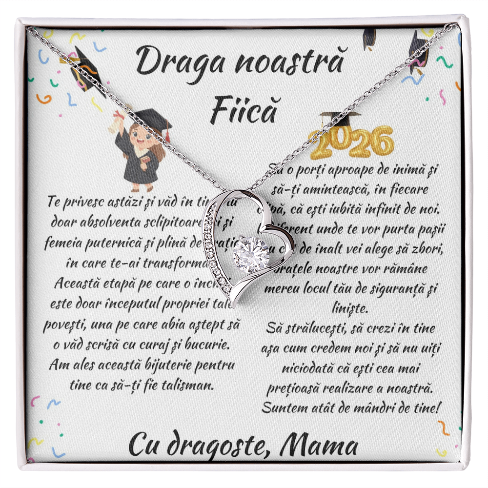 Cadou de Absolvire pentru Fiică-Lănțișor pandantiv inimă