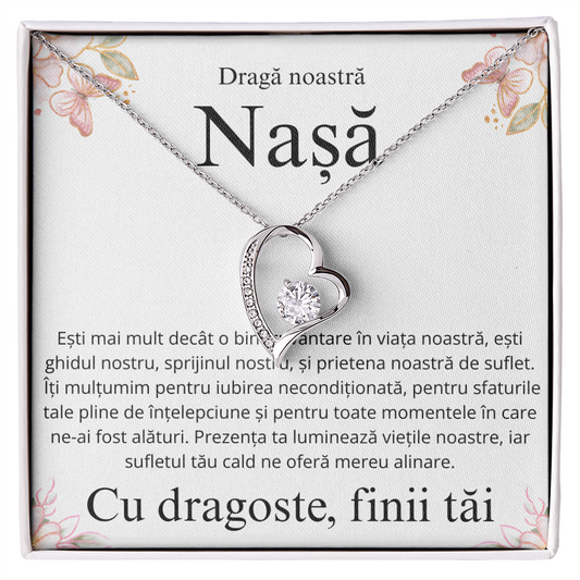 Cadou Pentru draga mea nasa - Colier inimă Love
