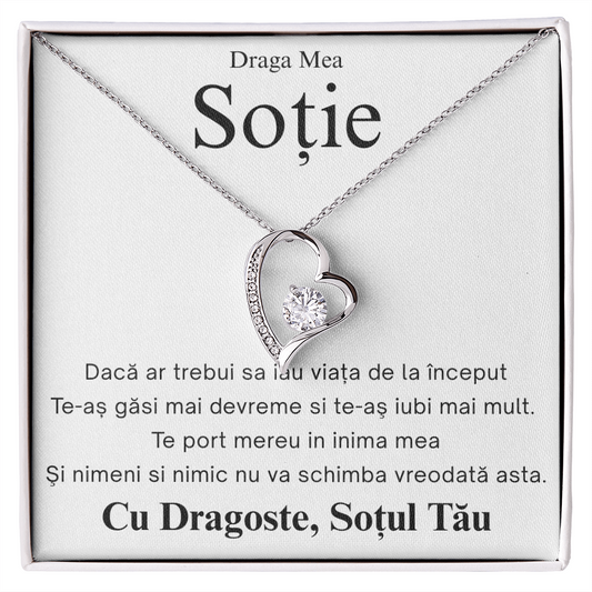 Cadou pentru draga mea  Soție- Colier Inimă