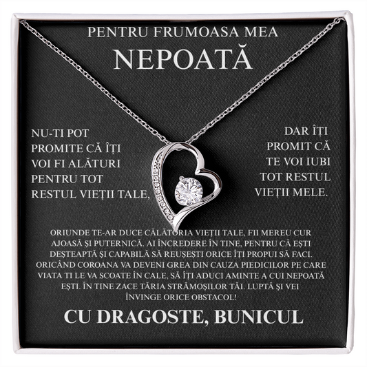 Cadou Pentru nepoata mea  draga   - Colier inimă Love