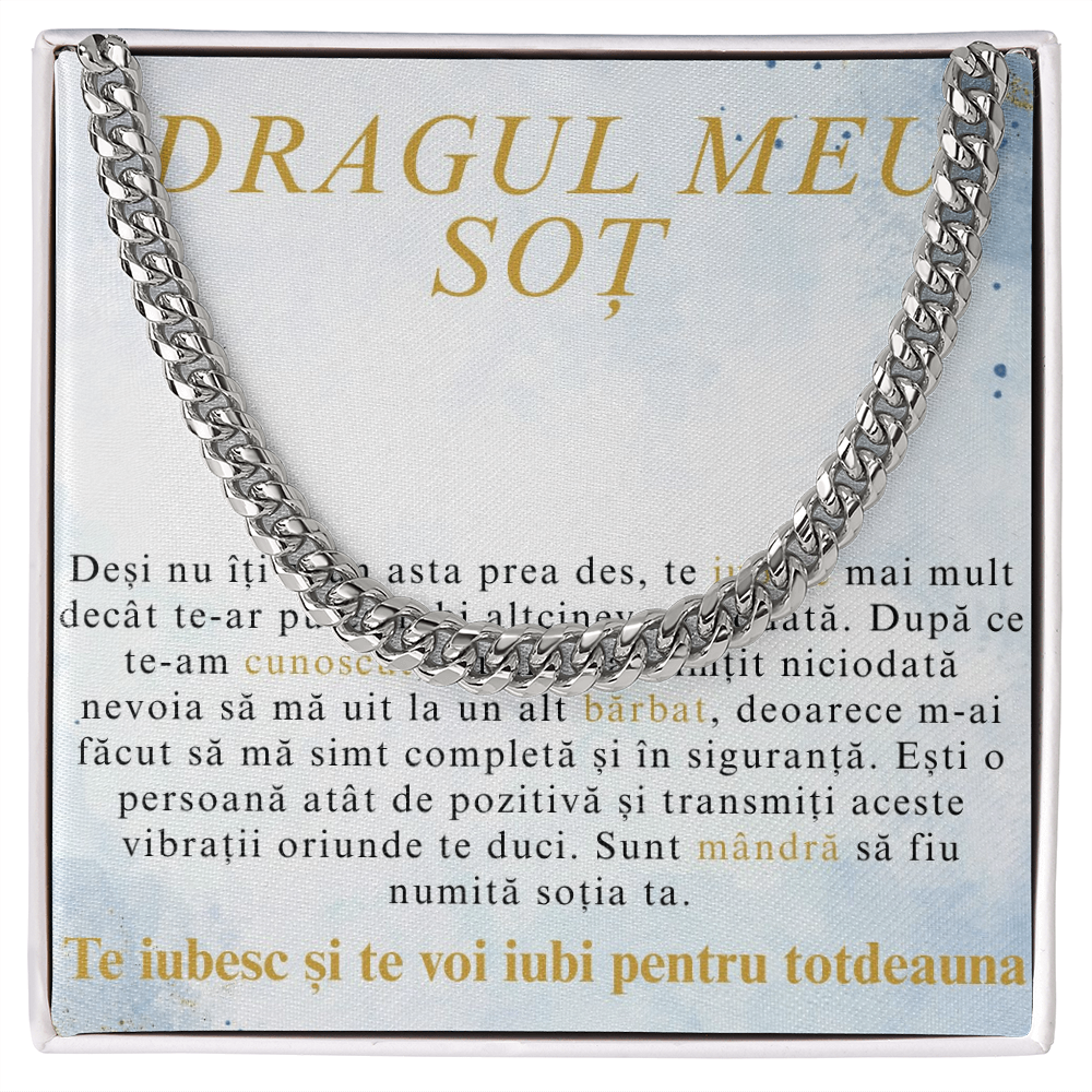 Cadou pentru sotul meu drag- Lantisor Cuban link