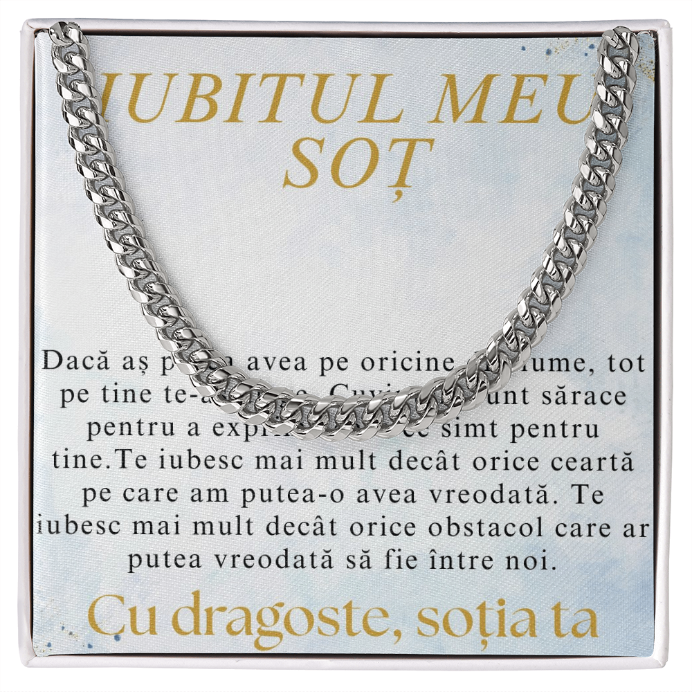 Cadou pentru sotul meu drag- Lantisor Cuban link