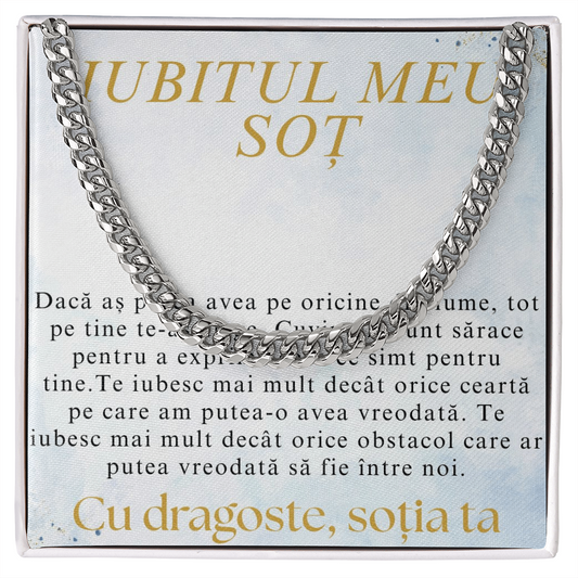 Cadou pentru sotul meu drag- Lantisor Cuban link