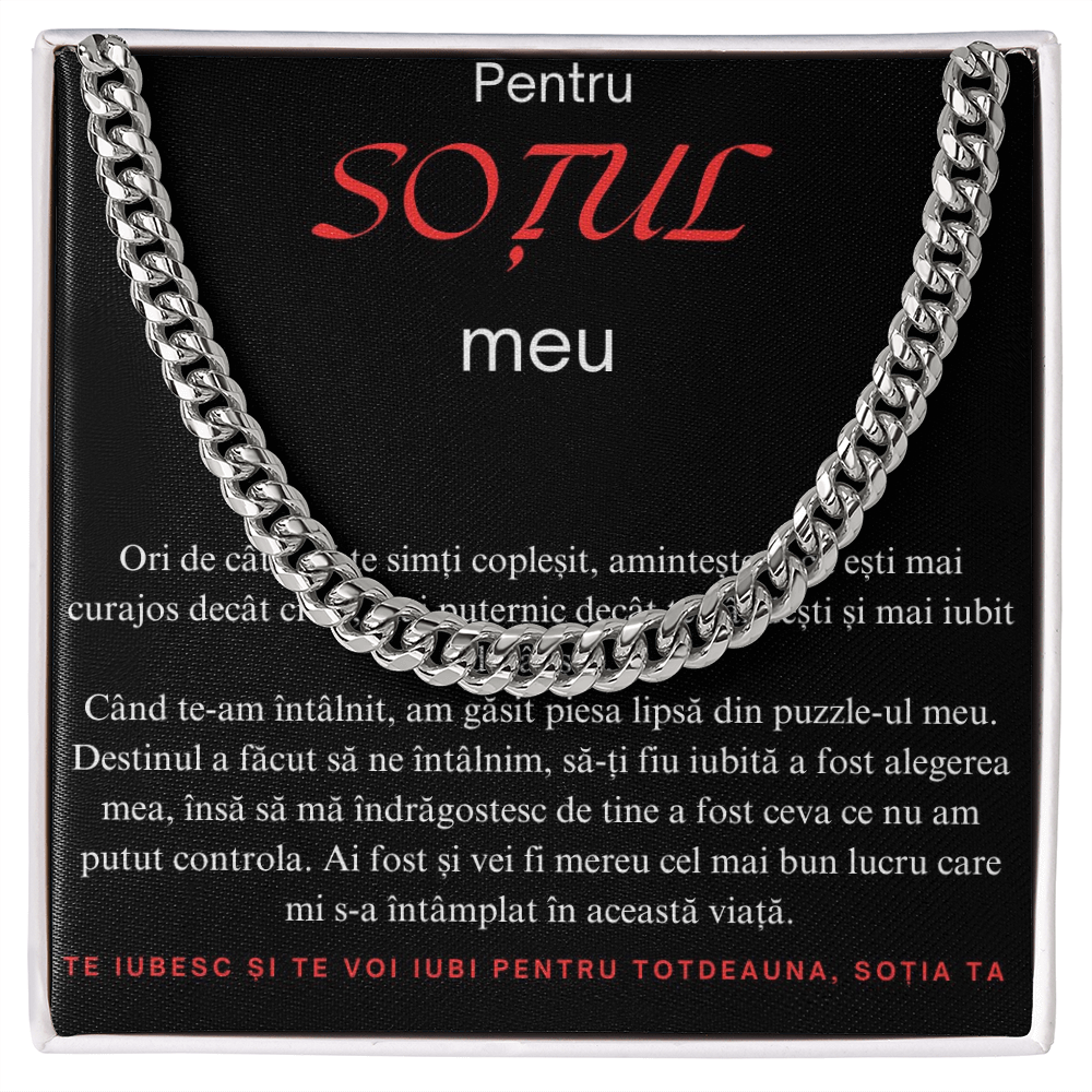 Cadou pentru sotul meu drag- Lantisor Cuban link
