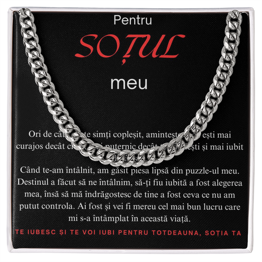 Cadou pentru sotul meu drag- Lantisor Cuban link