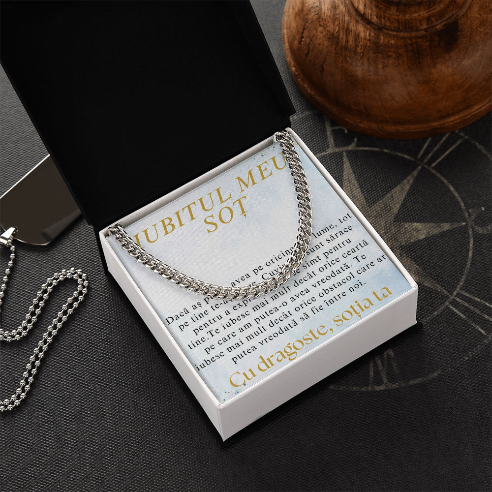 Cadou pentru sotul meu drag- Lantisor Cuban link