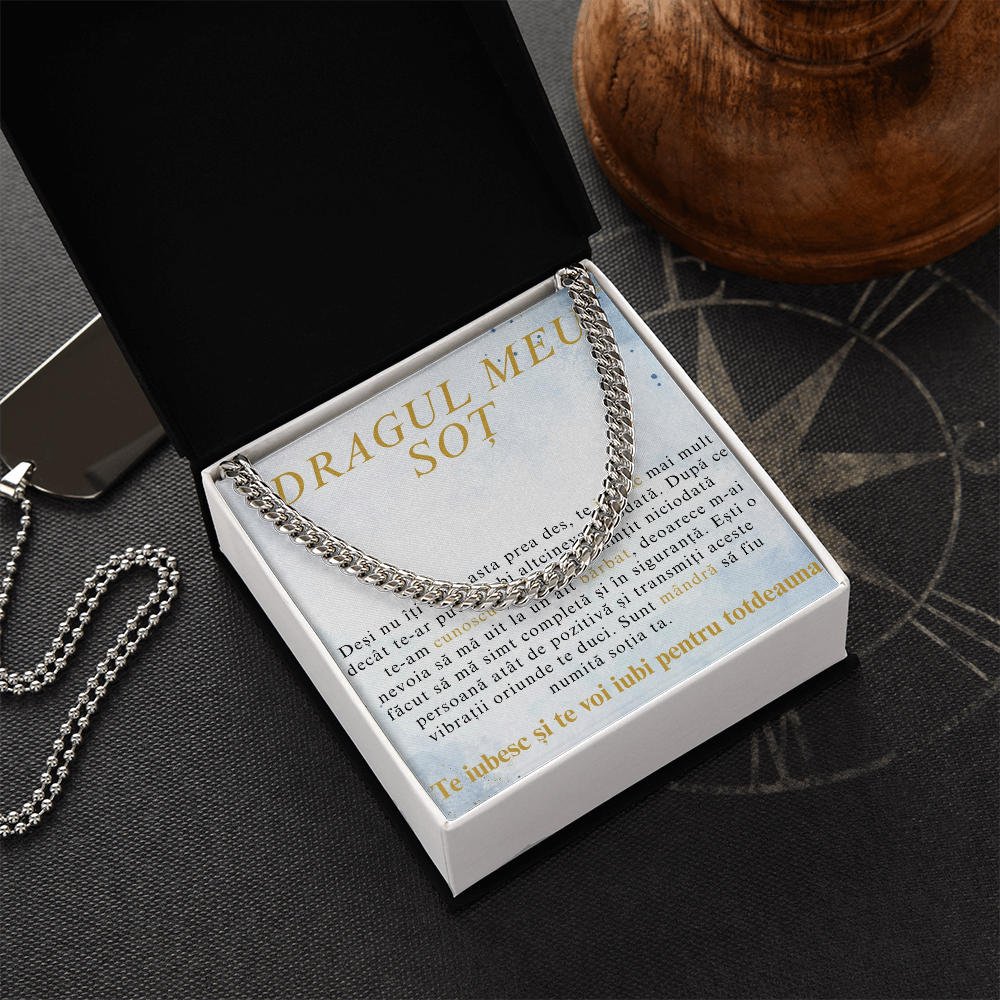 Cadou pentru sotul meu drag- Lantisor Cuban link