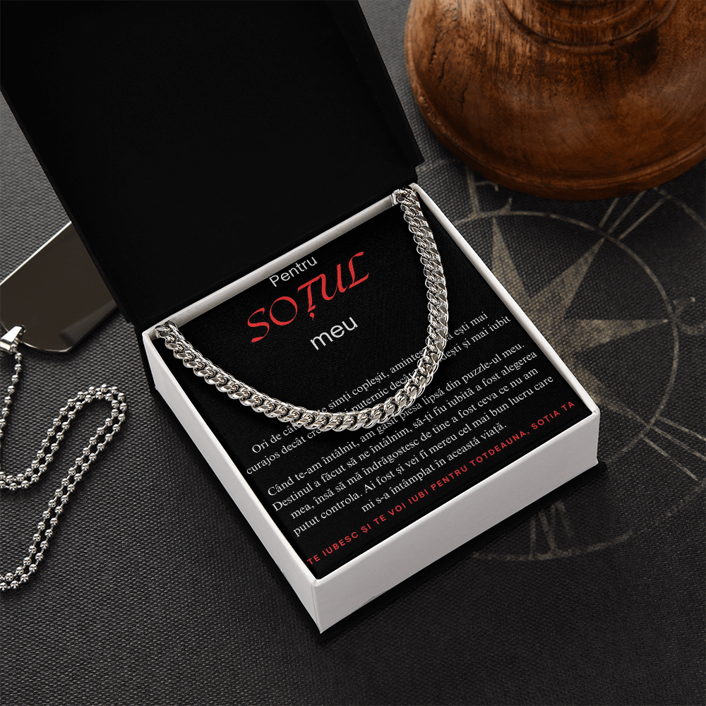 Cadou pentru sotul meu drag- Lantisor Cuban link