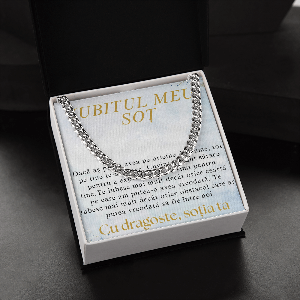 Cadou pentru sotul meu drag- Lantisor Cuban link