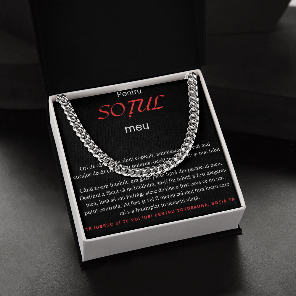 Cadou pentru sotul meu drag- Lantisor Cuban link