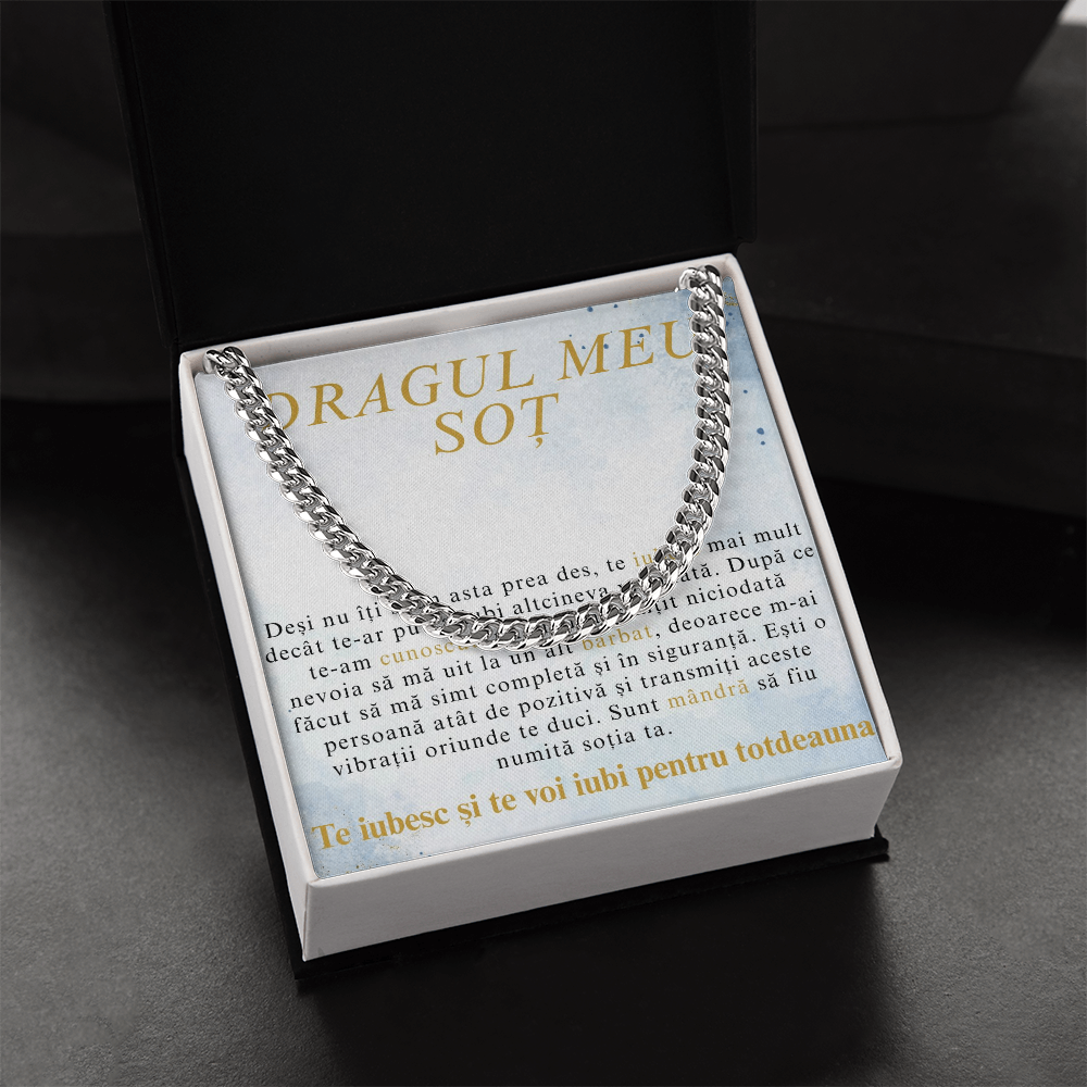 Cadou pentru sotul meu drag- Lantisor Cuban link