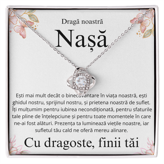 Cadou pentru draga mea nasa  - Colier Love Knot