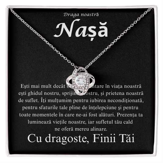 Cadou pentru nasa  mea  - Colier Love knot