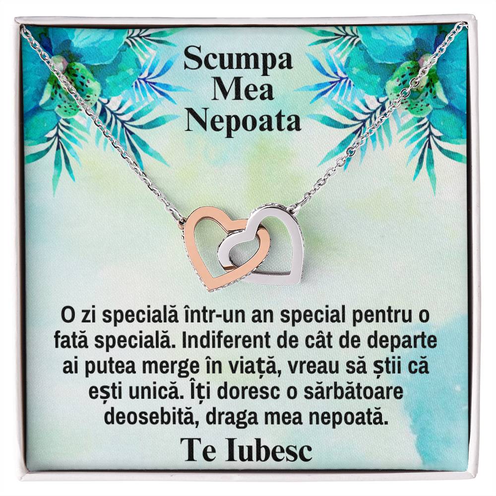 Draga Mea, Nepoata – Colier Inimi Pereche