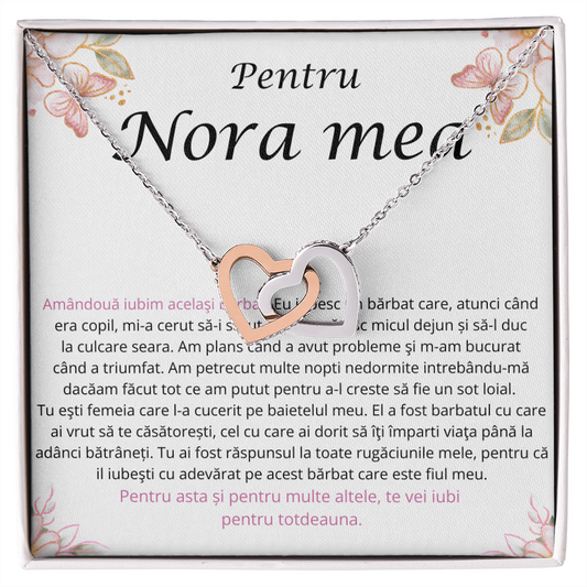 Cadou pentru nora mea draga  - Colier Inimi Pereche